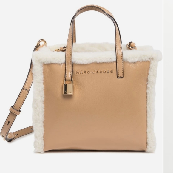 Marc Jacobs Handbags - Marc Jacobs Mini Grind Faux Fur Trimmed Leather Tote Bag NWOT